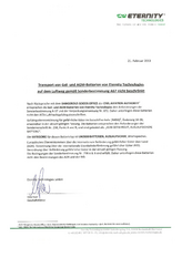 Certificat MEYRA Eternity Technologies