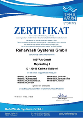 MEYRA - Certificat Systèmes RehaWash